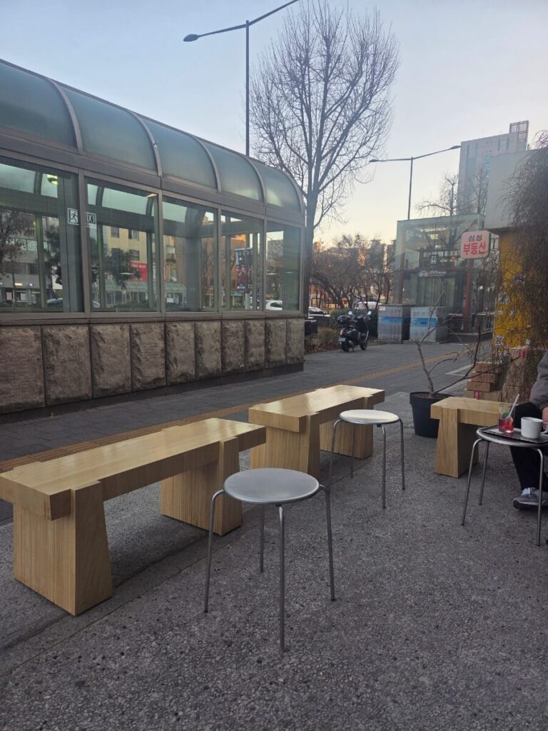 On sunny days, the outdoor seating becomes one of the most popular spots.