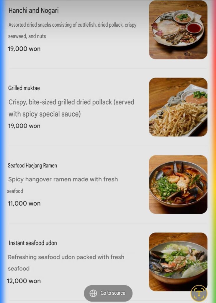 Dalmaji Plaza BBQ also have hof menu