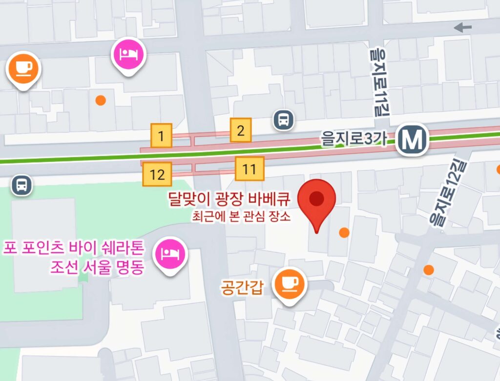 Dalmaji Plaza BBQ in Euljiro maps