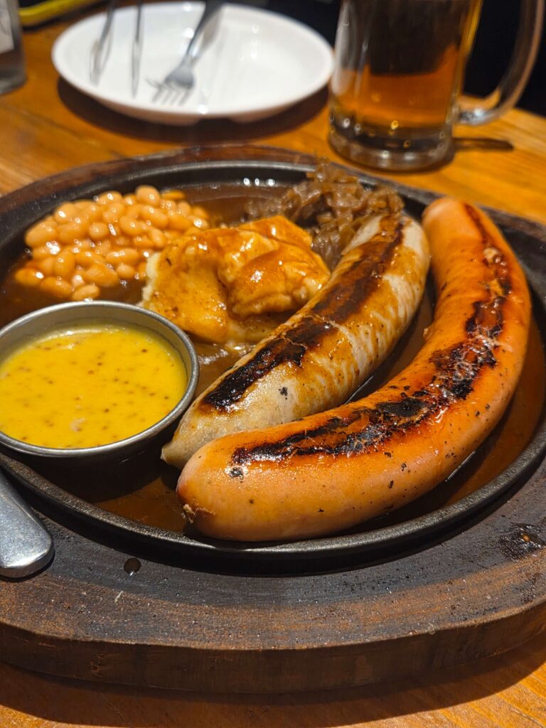 Handmade black pork sausage with mashed potato at Dalmaji Plaza BBQ Euljiro