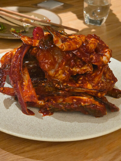 Spicy marinated raw crab yangnyeom gejang at Yojeong Yeouido, restaurant of Culinary Class Wars Black Spoon chef Jo Seo-hyung