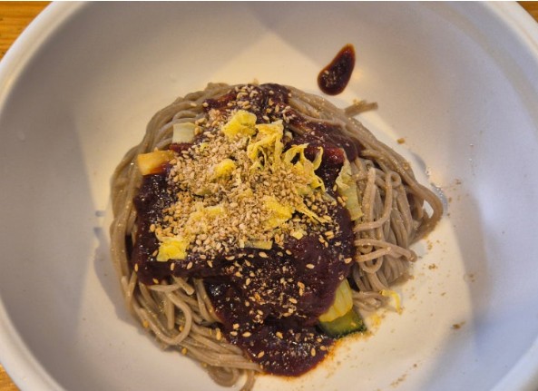 Menu at Yulimyeon handmade noodle restaurant near City Hall Station, Seoul