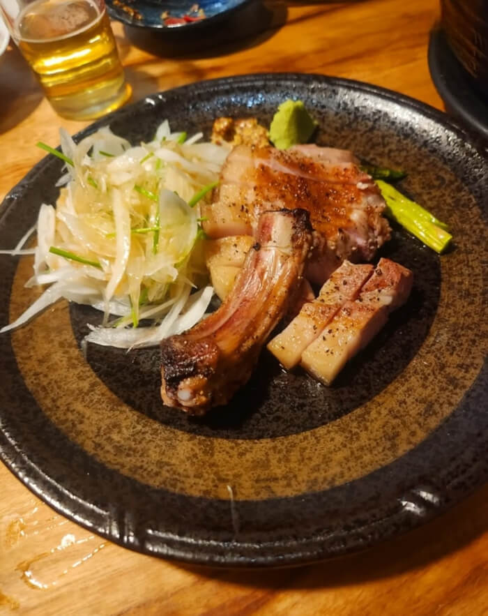 Kaden's  first pick menu is Jeju black pork bone loin