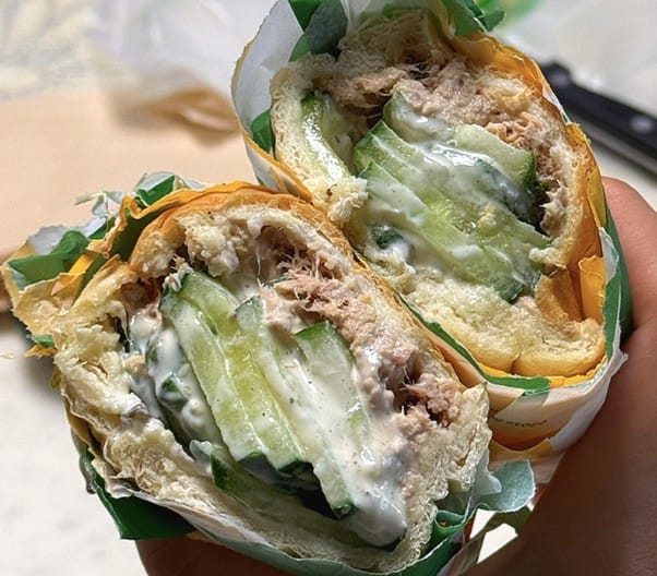 A hearty Subway Korea Cucumber Tuna sandwich meal