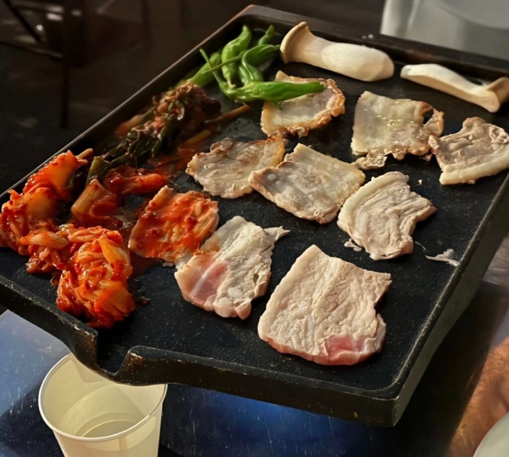 Authentic Korean BBQ experience with kimch and vegitables