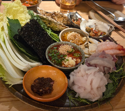 A vibrant spread of seasonal seafood at Yojeong Yeouido restaurant Seou