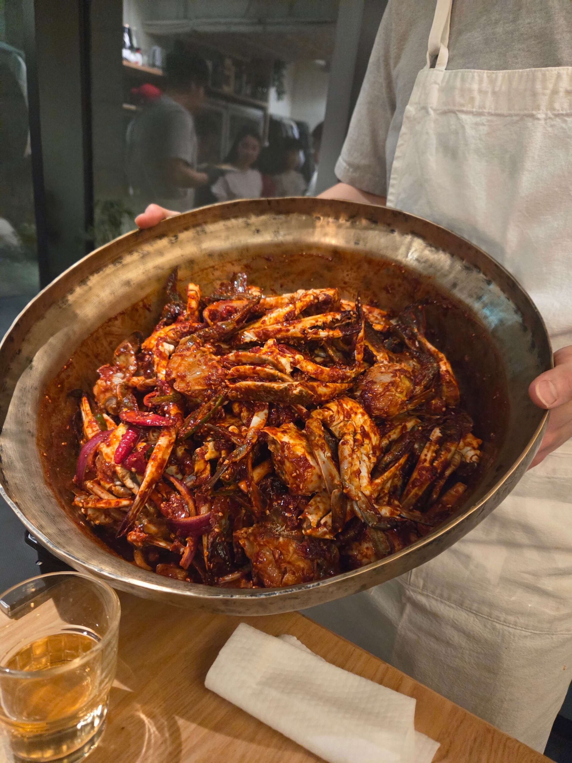Yangnyeom gejang (spicy marinated raw crab) at Yojeong Seoul.