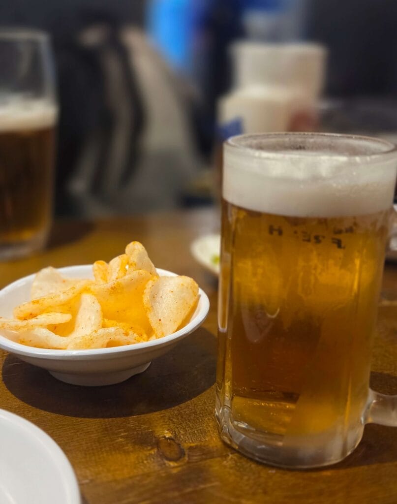Cold refreshing draft beer at Dalmaji Plaza BBQ Seongsu