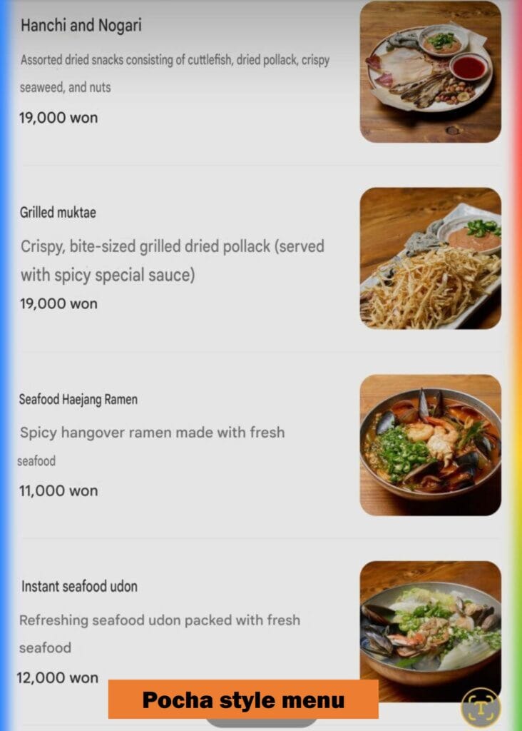 Dalmaji Plaza BBQ Seongsu Pocha style menu