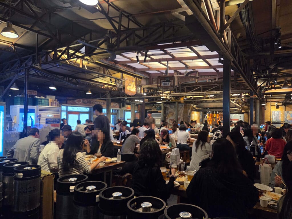 Log cabin style interior of Dalmaji Plaza BBQ Seongsu