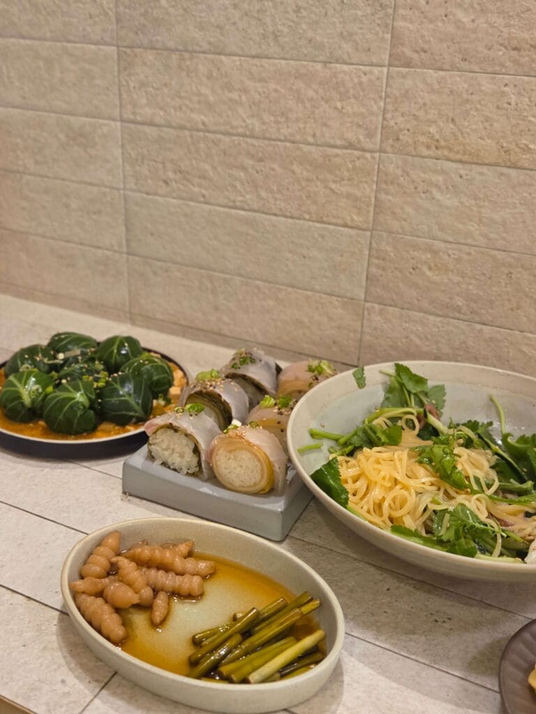 A full table spread of signature Korean fusion dishes served at Nanpo Gwanghwamun.