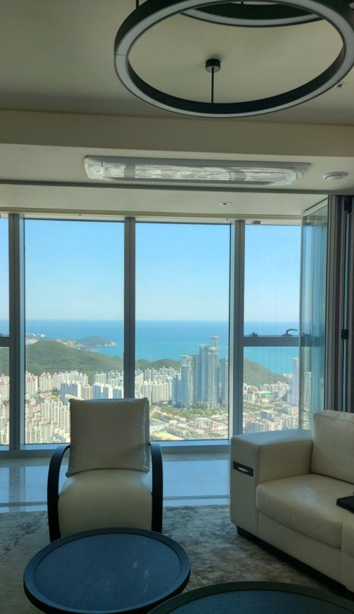Busan LCT floor-to-ceiling windows overlooking the sea