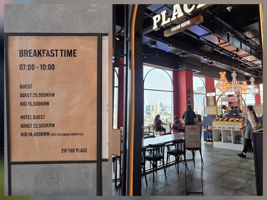 Breakfast hours and pricing information at L7 Hongdae