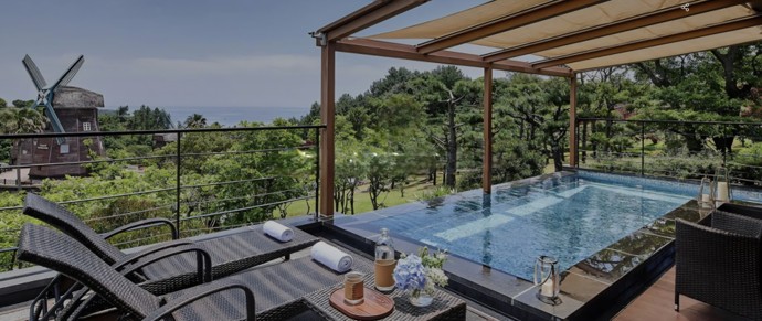 The view of the entire Lotte Hotel grounds right from your room
