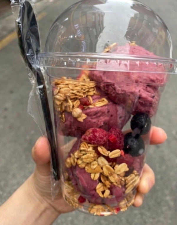 Megaberry Acai Bowl, a popular cold dessert from the Mega Coffee menu