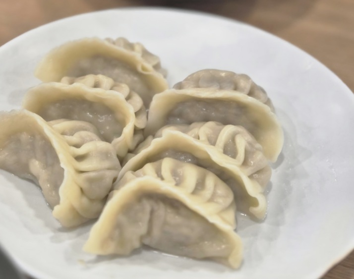 Steamed North Korean style plate dumplings Jeopsi Mandu at Jinmi Pyeongyang Naengmyeon